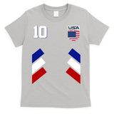 Retro 10 American Football USA Soccer Flag T-Shirt