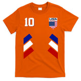 Retro 10 American Football USA Soccer Flag T-Shirt