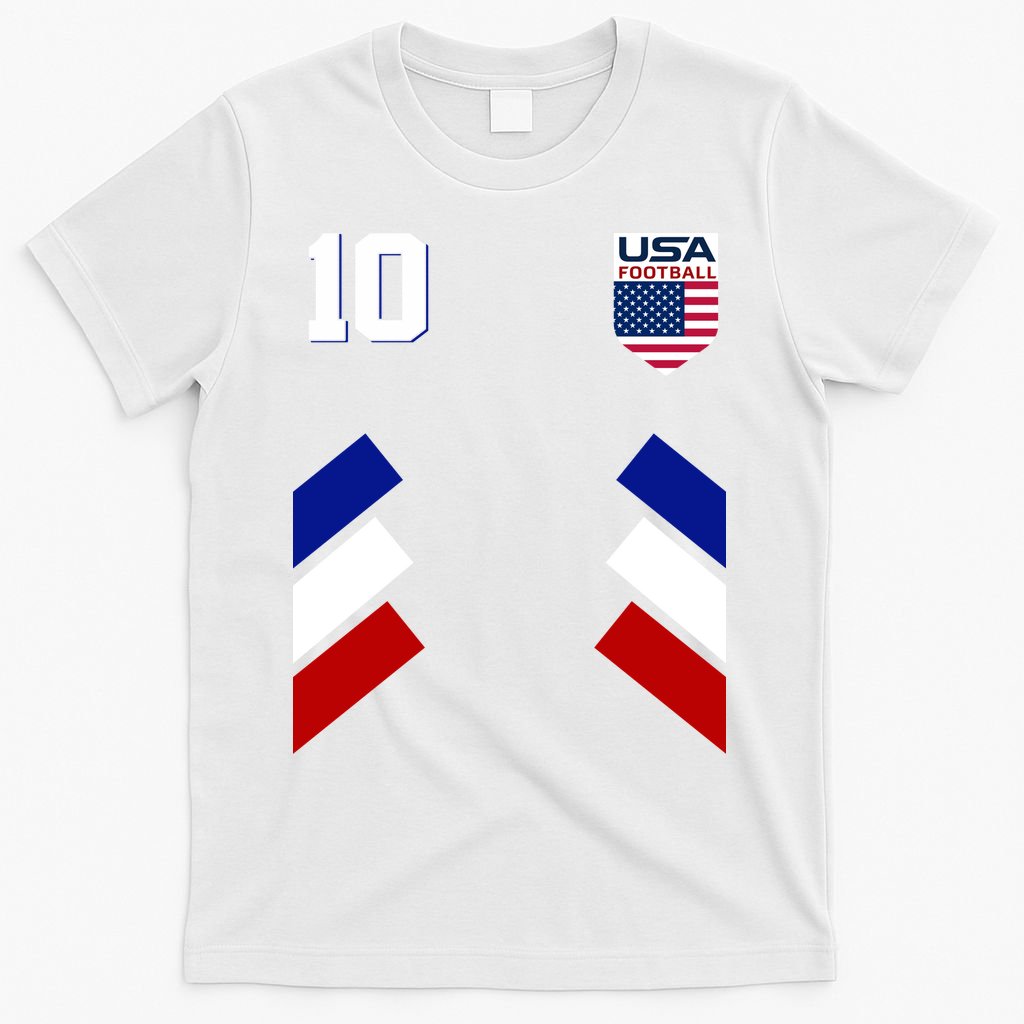 Retro 10 American Football USA Soccer Flag T-Shirt