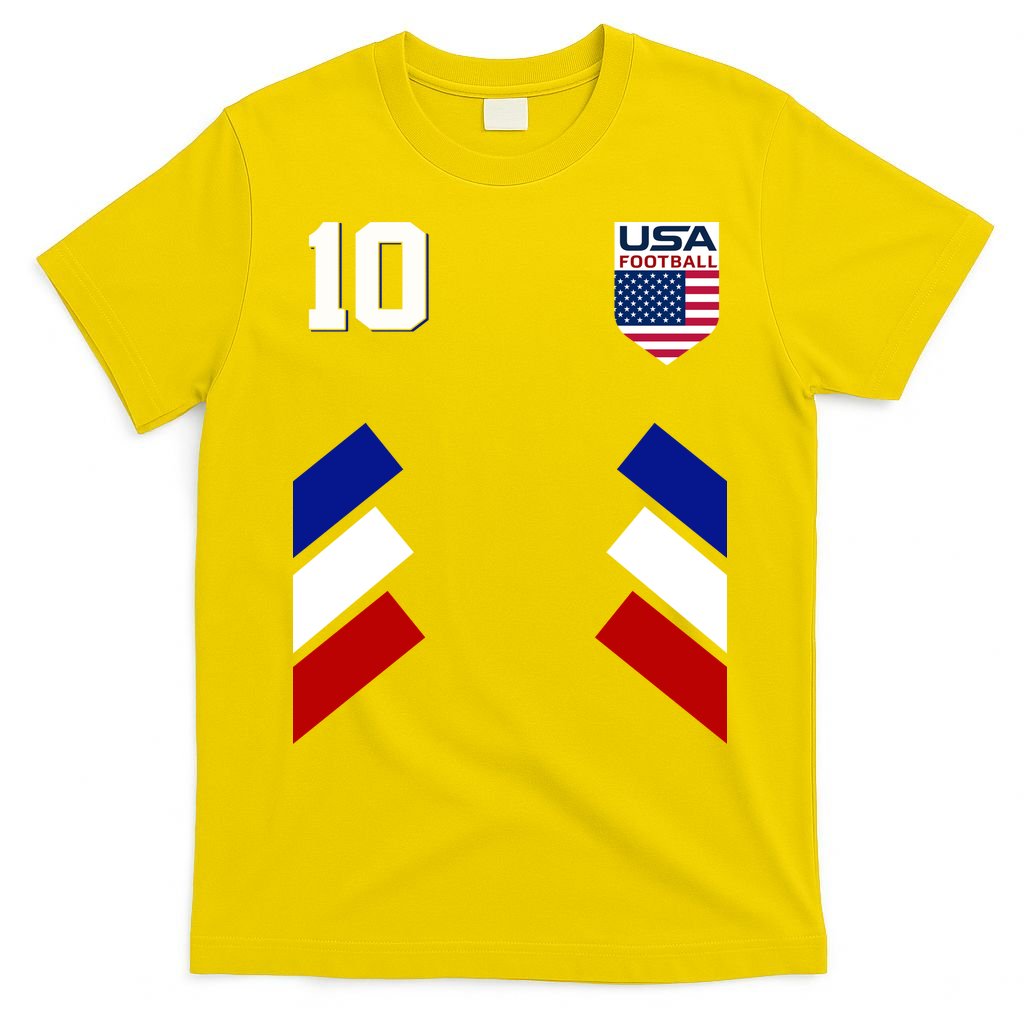 Retro 10 American Football USA Soccer Flag T-Shirt