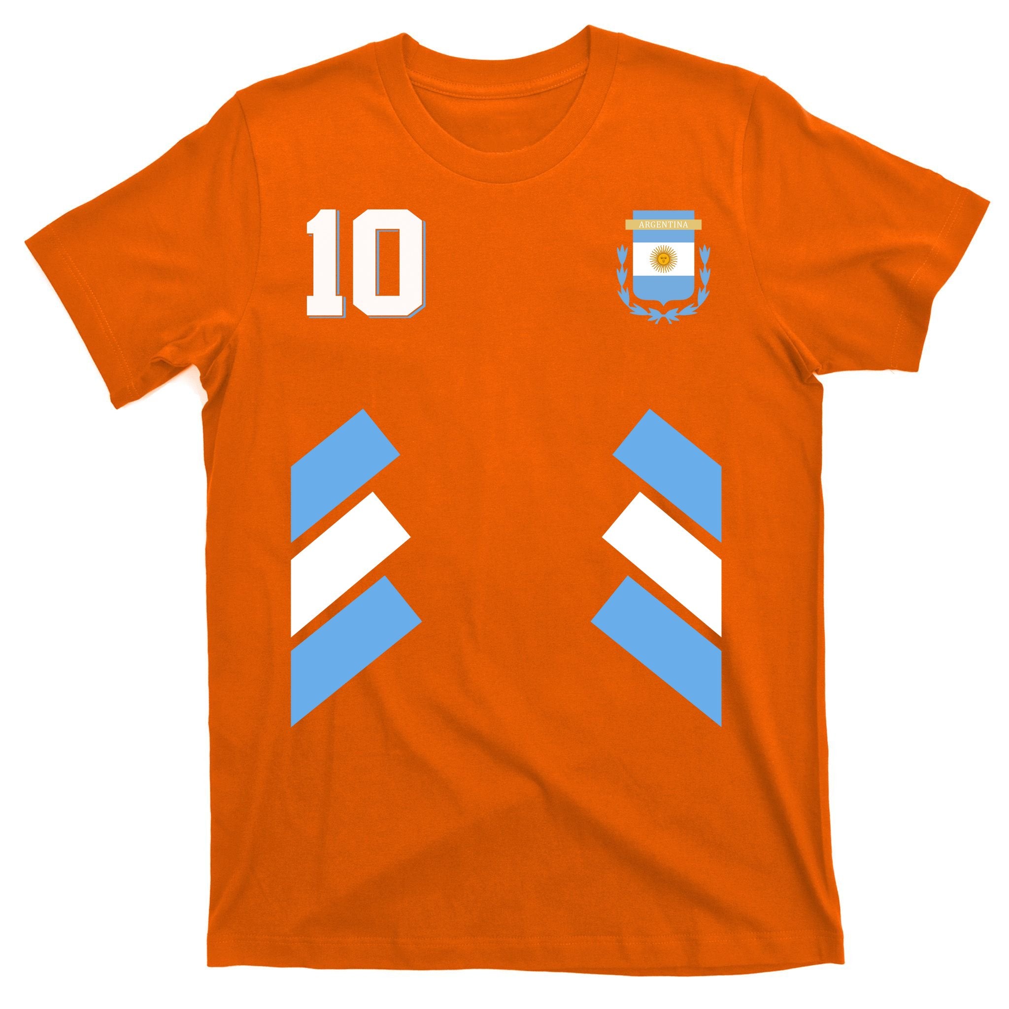 Retro 10 Argentina Jersey Argentinian Soccer Flag T-Shirt