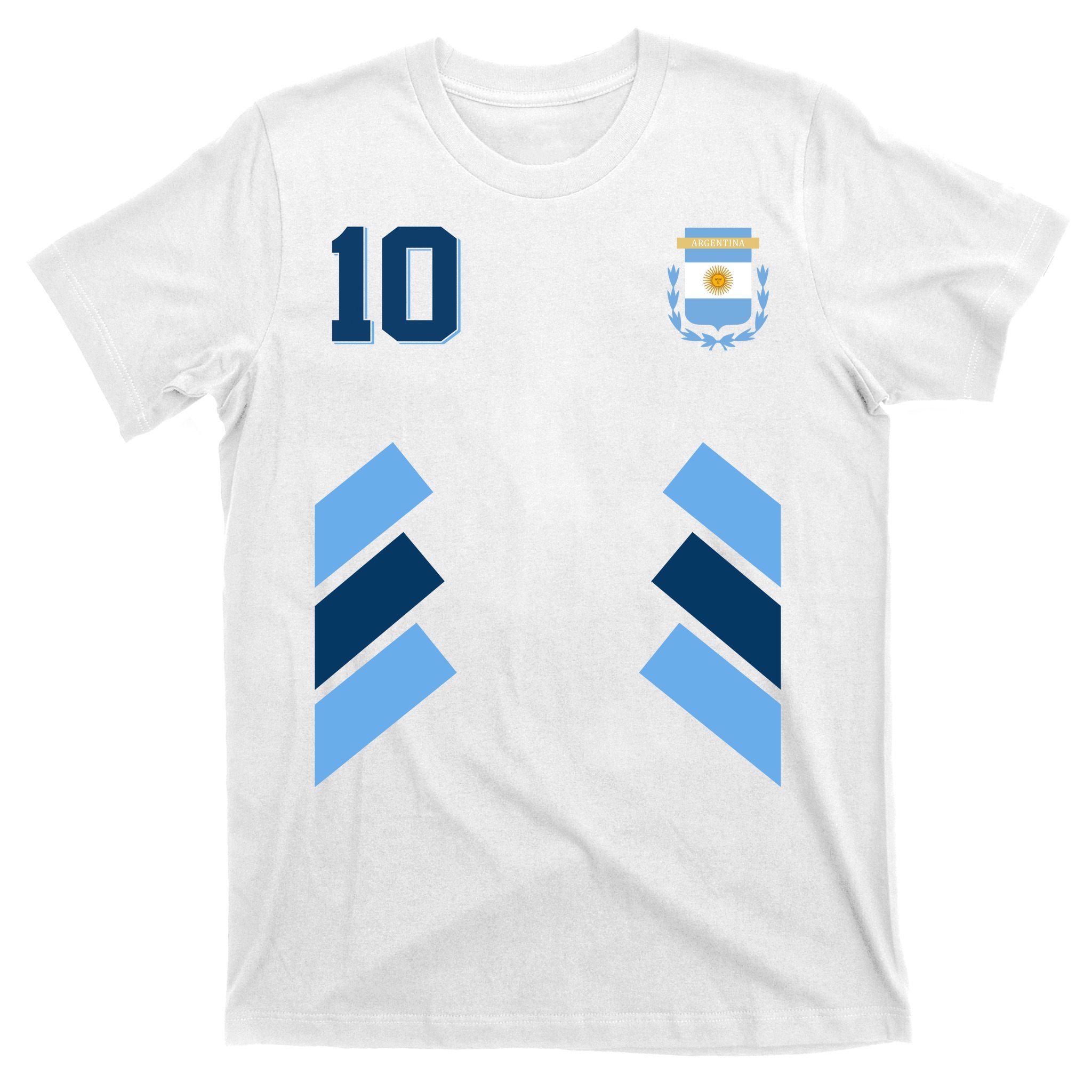 Retro 10 Argentina Jersey Argentinian Soccer Flag T-Shirt