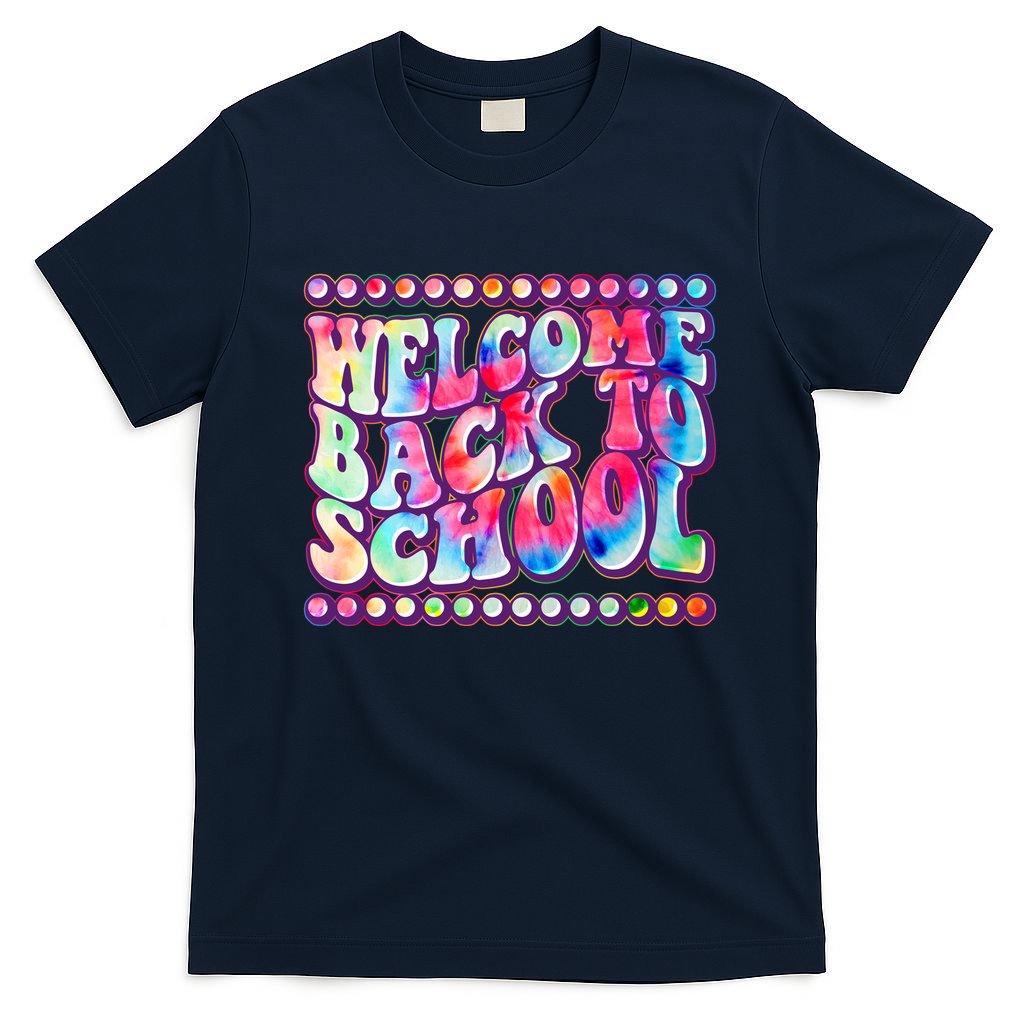Retro 1960s Tie Dye Welcome Back To School T-Shirt