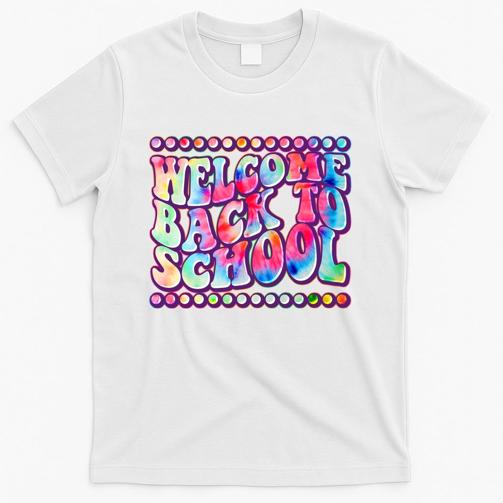 Retro 1960s Tie Dye Welcome Back To School T-Shirt