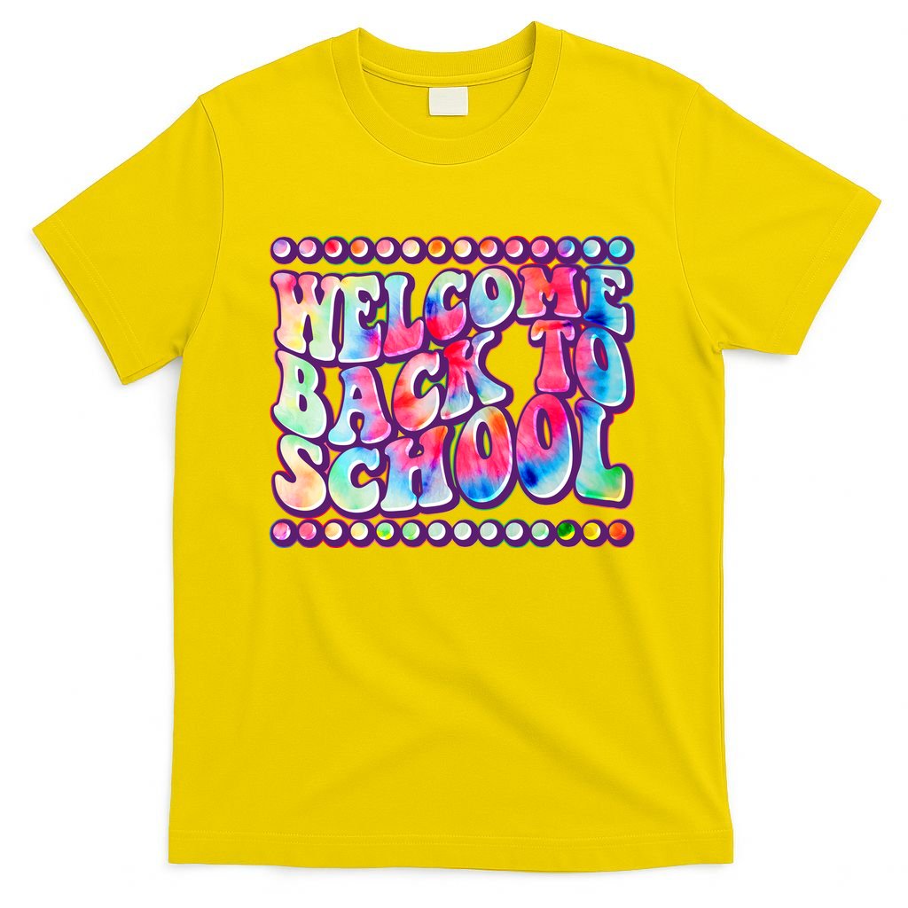 Retro 1960s Tie Dye Welcome Back To School T-Shirt