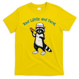 Raccoon 4th Of July Patriotic Funny Cute Red White And Feral T-Shirt