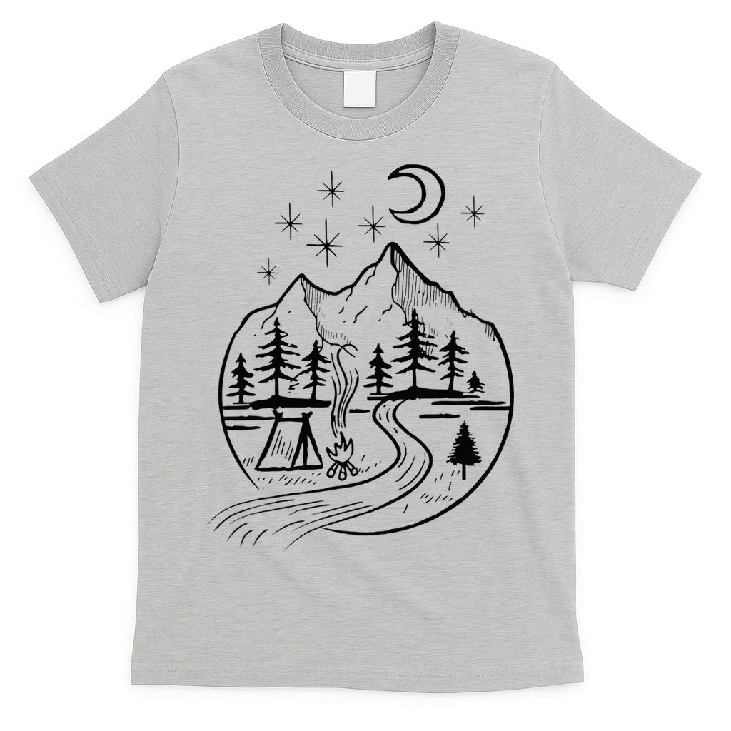 Retro Adventure Circle Camp For Kids Summer Camp Tent T-Shirt