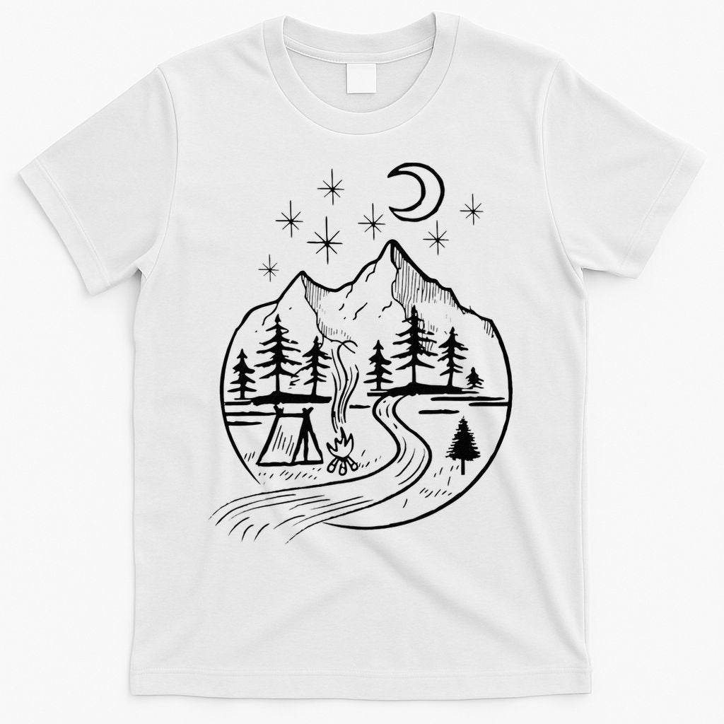 Retro Adventure Circle Camp For Kids Summer Camp Tent T-Shirt