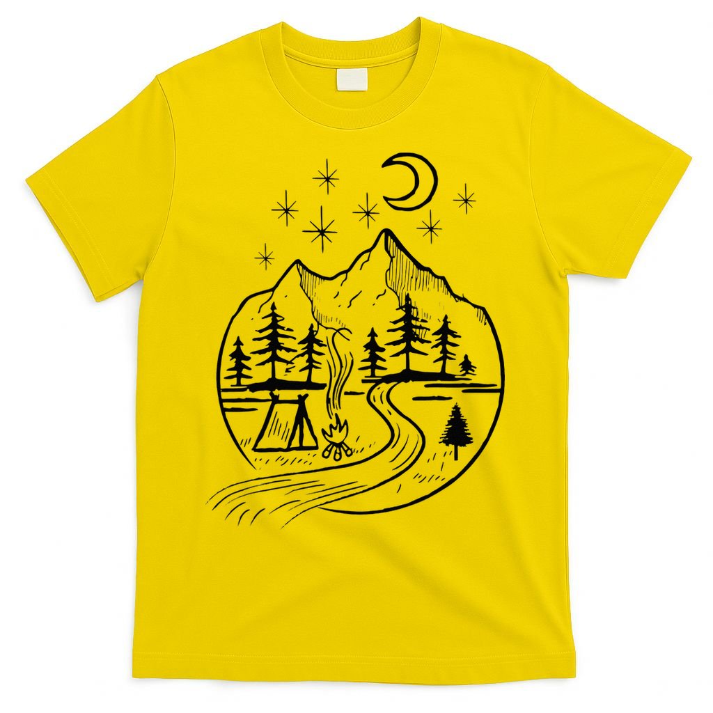Retro Adventure Circle Camp For Kids Summer Camp Tent T-Shirt