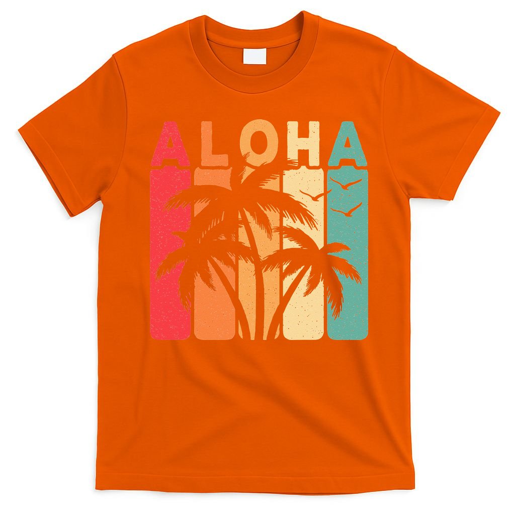Retro Aloha Hawaii Tropical Summer Palm Tree Hawaiian T-Shirt