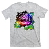 Rainbow Galaxy Floral Rose T-Shirt