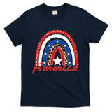 Rainbow Leopard American Flag 4th of July T-Shirt