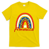 Rainbow Leopard American Flag 4th of July T-Shirt