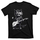 Rock And Roll Cat Guitar T-Shirt
