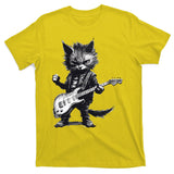 Rock And Roll Cat Guitar T-Shirt