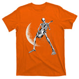 Rock And Roll Skeleton Moon Guitar T-Shirt