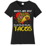 Roses Are Red Blah Tacos Funny Valentine Day Women's T-Shirt