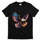 Retro Bald Eagle Hotdog American Flag 4th Of July Patriotic T-Shirt