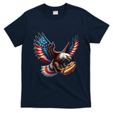 Retro Bald Eagle Hotdog American Flag 4th Of July Patriotic T-Shirt