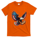 Retro Bald Eagle Hotdog American Flag 4th Of July Patriotic T-Shirt