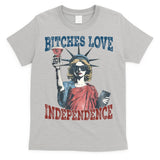 Retro Bitches Love Independence Funny T-Shirt