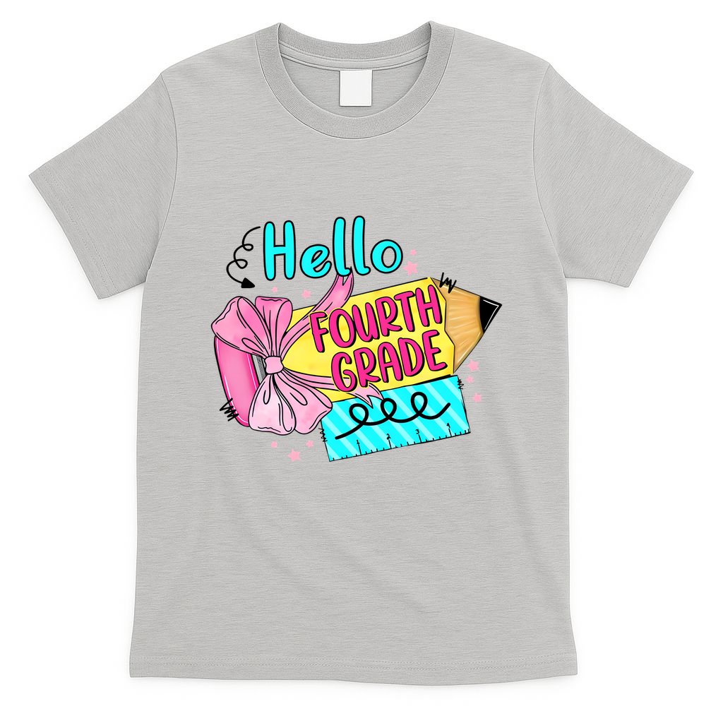 Retro Back To School Hello Fourth Grade T-Shirt