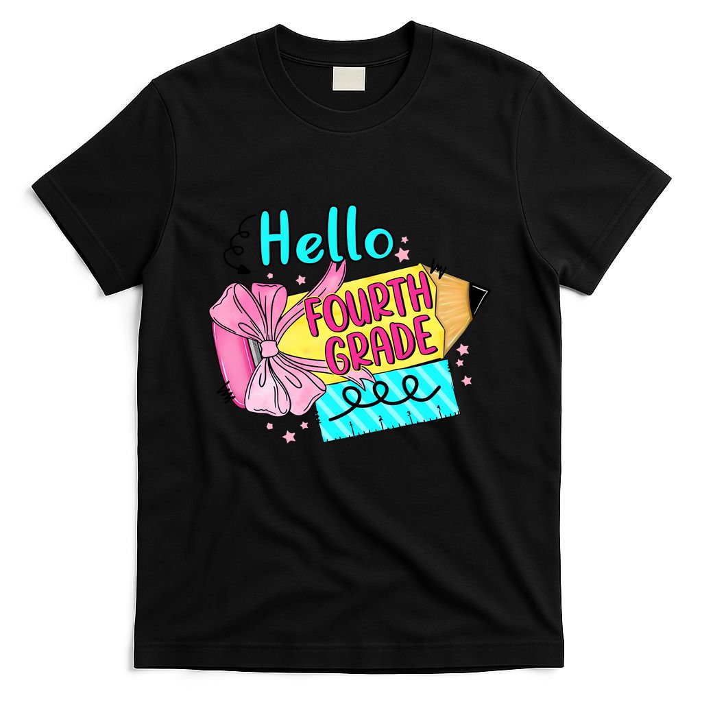 Retro Back To School Hello Fourth Grade T-Shirt