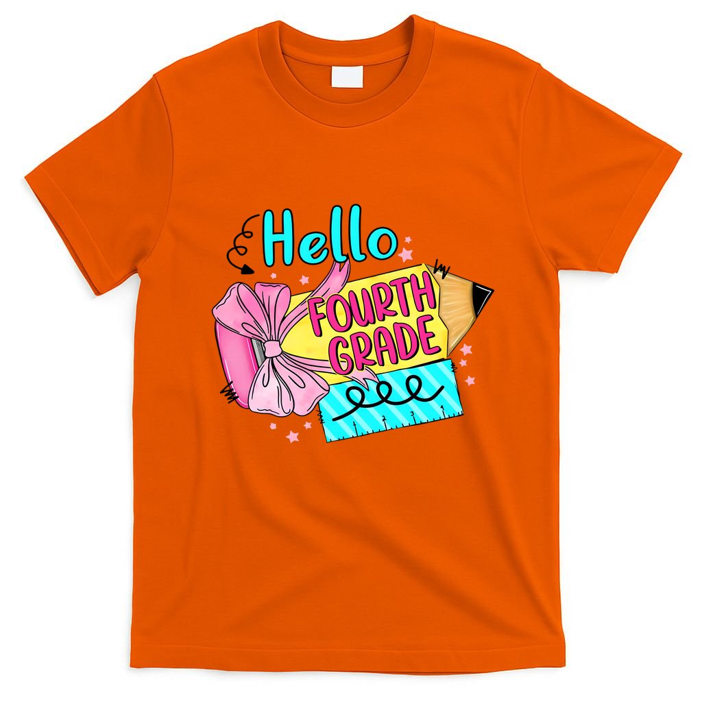 Retro Back To School Hello Fourth Grade T-Shirt