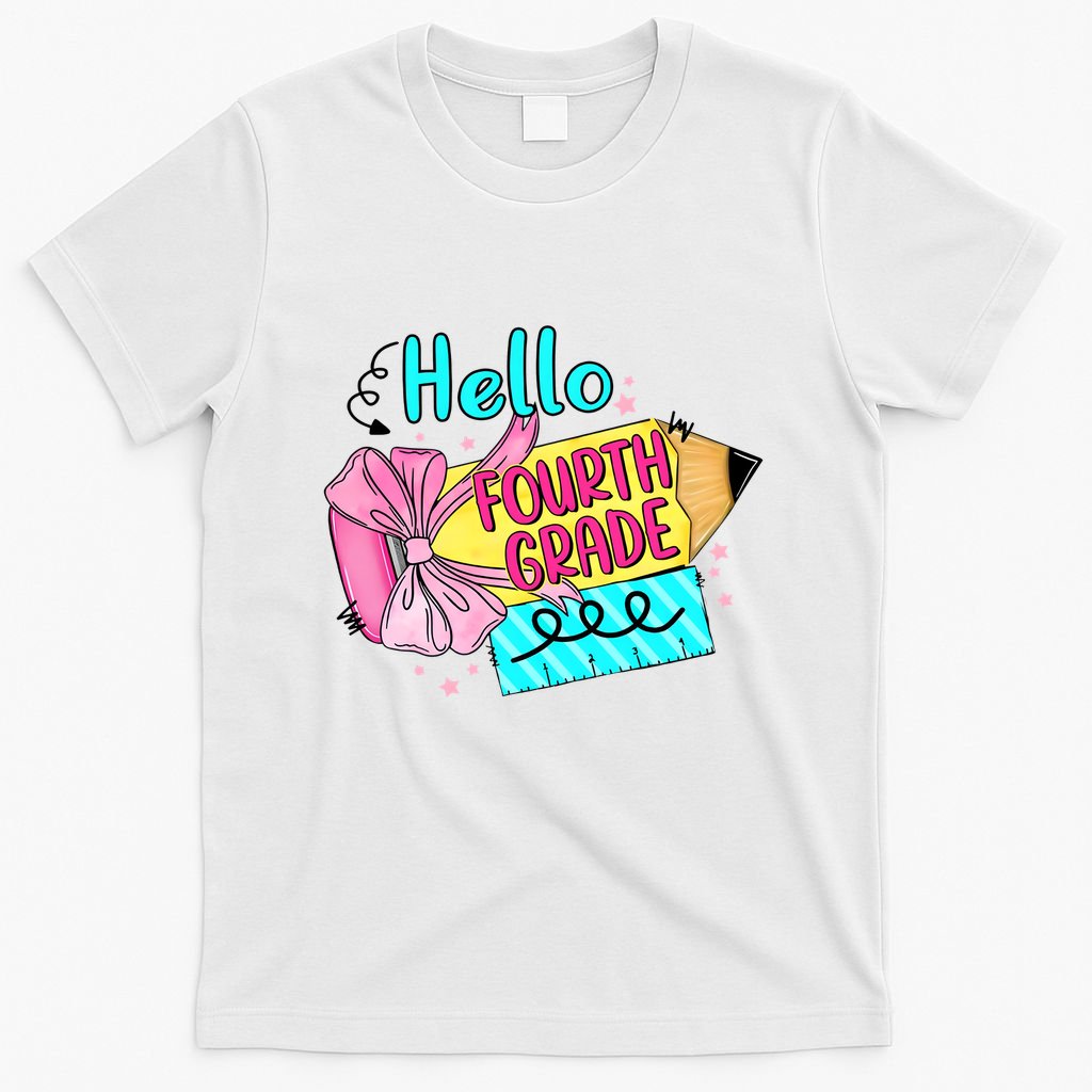 Retro Back To School Hello Fourth Grade T-Shirt