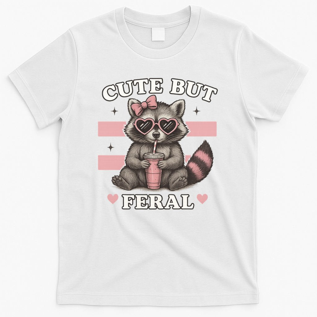 Raccoon Cute But Feral Funny Animal T-Shirt