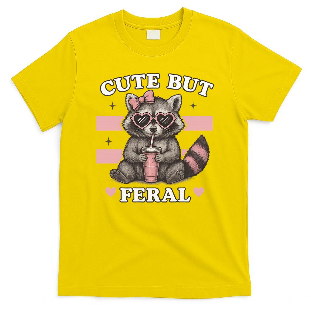 Raccoon Cute But Feral Funny Animal T-Shirt