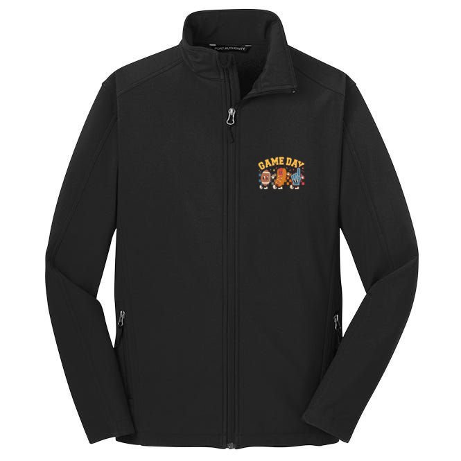 Retro Cartoon Football Game Day Core Soft Shell Jacket