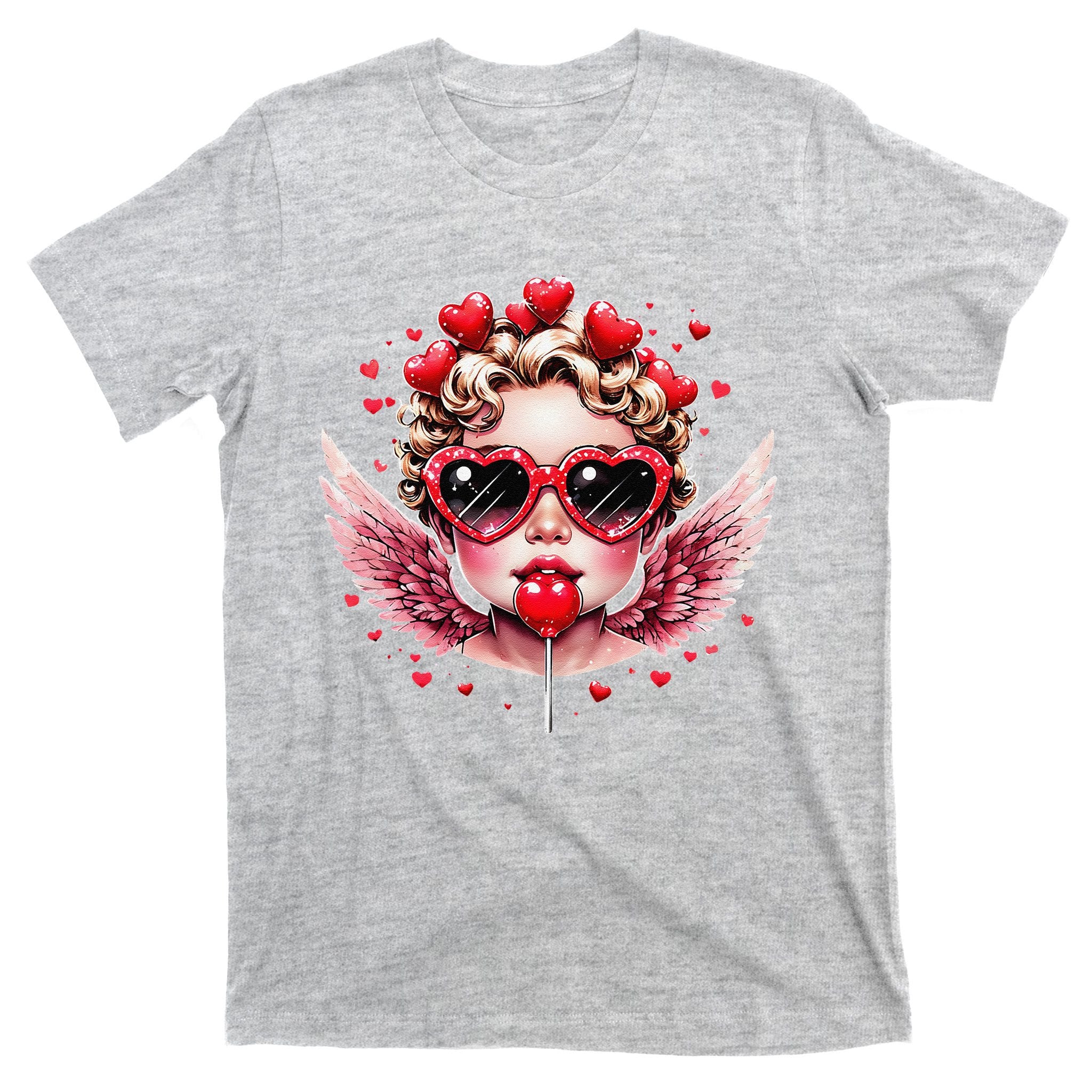 Retro Cupid Valentine Day Cute Vintage Cupid Blowing Bubble T-Shirt