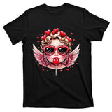 Retro Cupid Valentine Day Cute Vintage Cupid Blowing Bubble T-Shirt