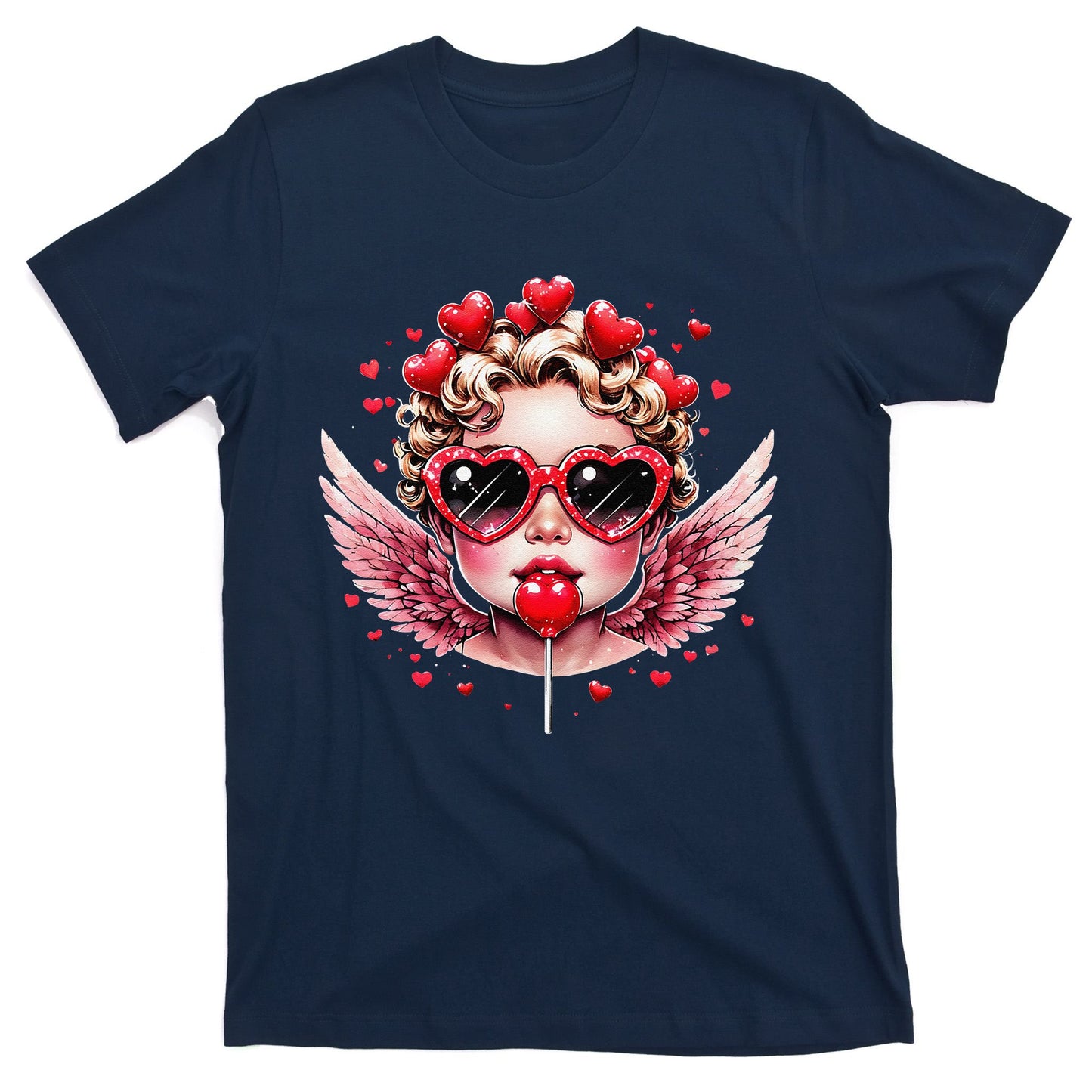 Retro Cupid Valentine Day Cute Vintage Cupid Blowing Bubble T-Shirt