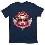 Retro Cupid Valentine Day Cute Vintage Cupid Blowing Bubble T-Shirt