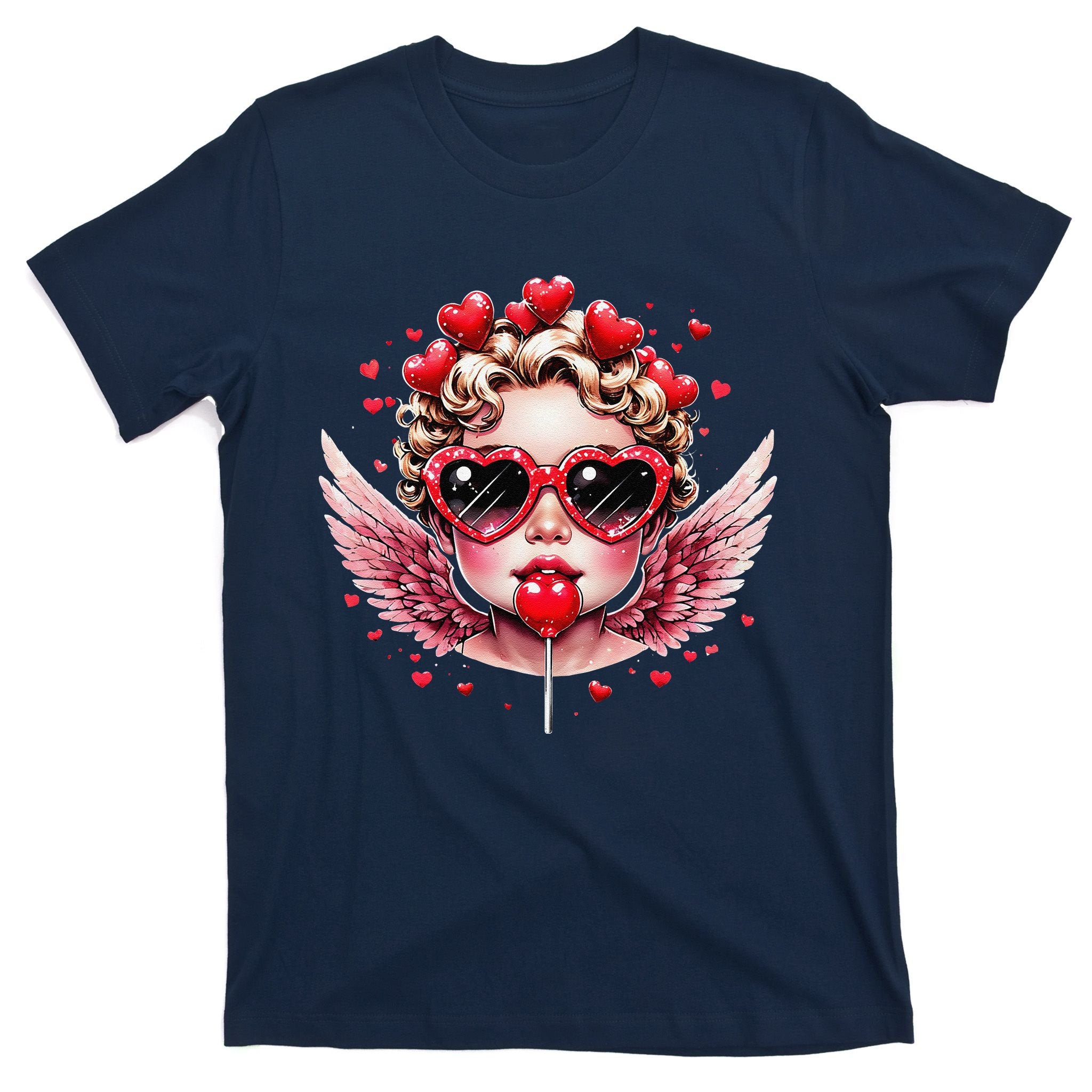 Retro Cupid Valentine Day Cute Vintage Cupid Blowing Bubble T-Shirt