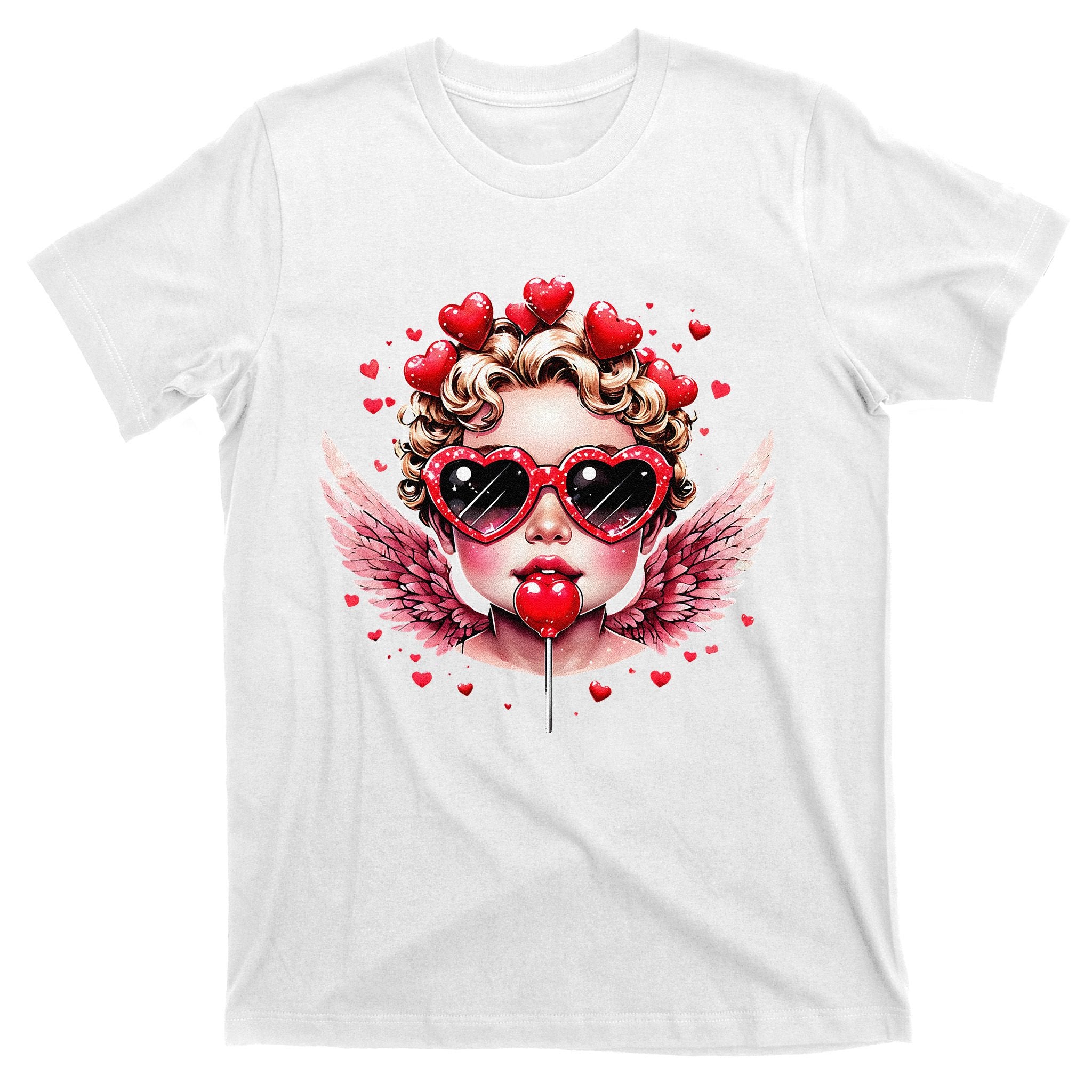 Retro Cupid Valentine Day Cute Vintage Cupid Blowing Bubble T-Shirt