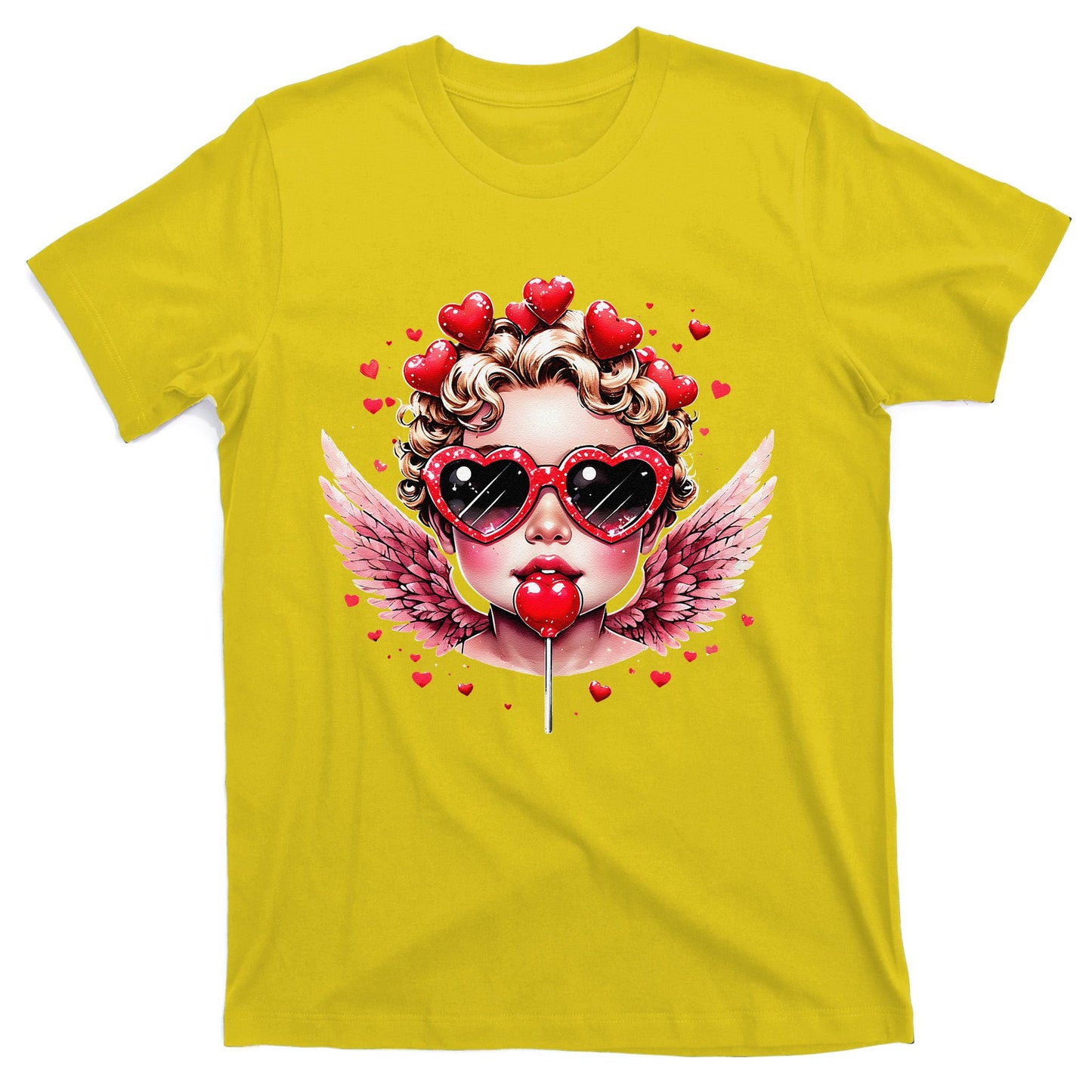 Retro Cupid Valentine Day Cute Vintage Cupid Blowing Bubble T-Shirt