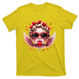 Retro Cupid Valentine Day Cute Vintage Cupid Blowing Bubble T-Shirt