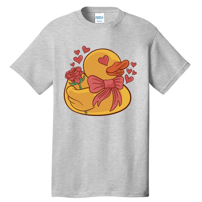 Rubber Duck Valentines Day Rose Cute Tall T-Shirt