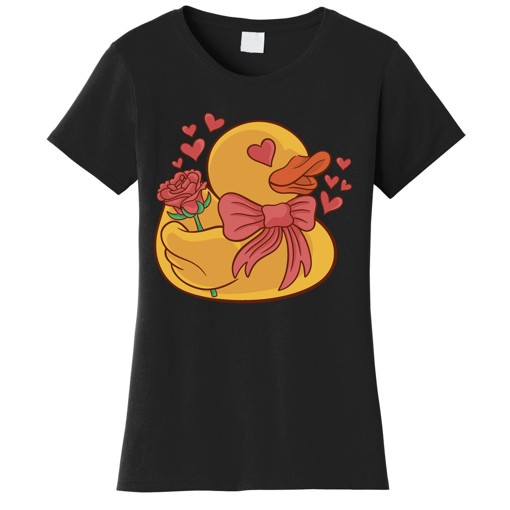 Rubber Duck Valentines Day Rose Cute Women's T-Shirt