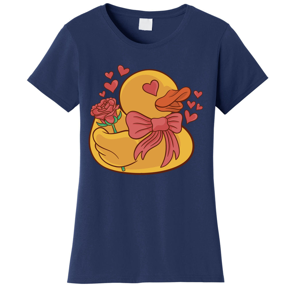 Rubber Duck Valentines Day Rose Cute Women's T-Shirt