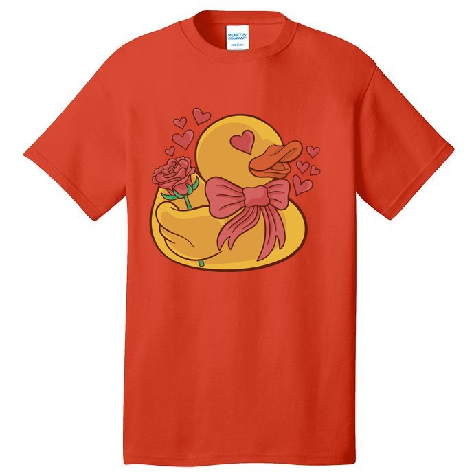 Rubber Duck Valentines Day Rose Cute Tall T-Shirt