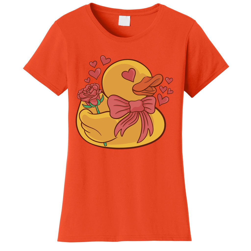 Rubber Duck Valentines Day Rose Cute Women's T-Shirt