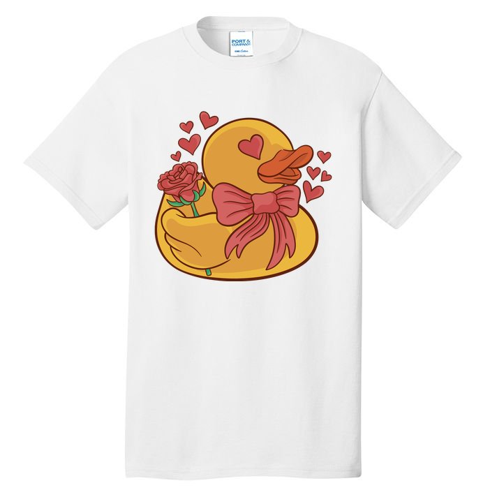 Rubber Duck Valentines Day Rose Cute Tall T-Shirt