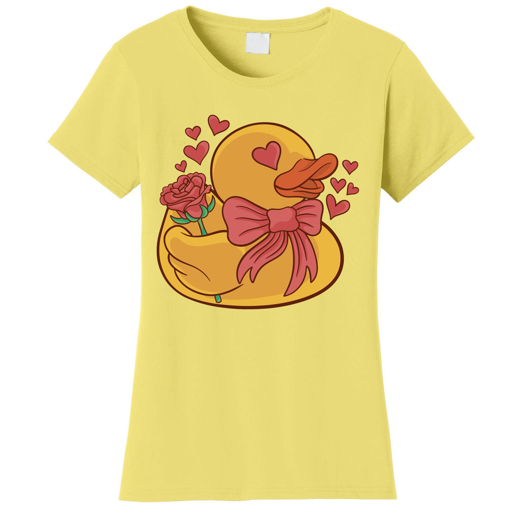Rubber Duck Valentines Day Rose Cute Women's T-Shirt