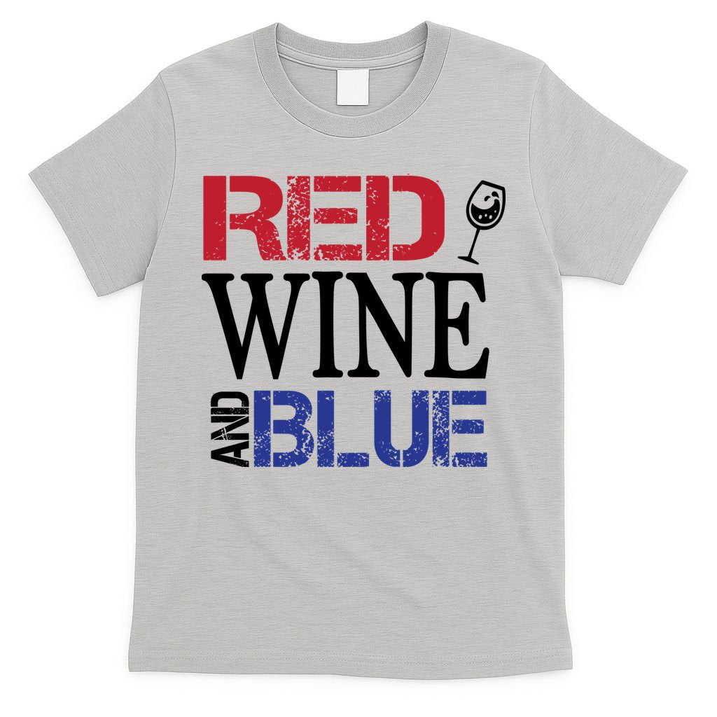 Red Wine and Blue USA Flag T-Shirt