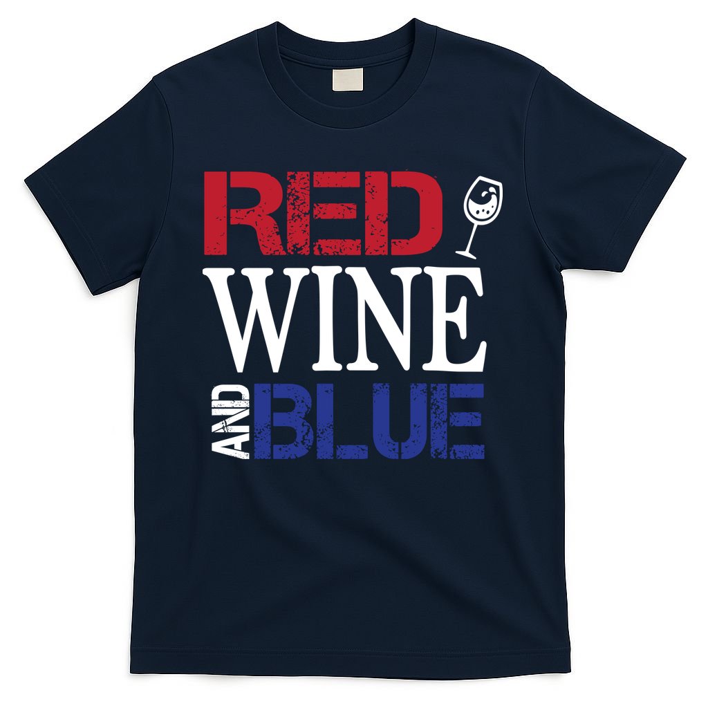 Red Wine and Blue USA Flag T-Shirt