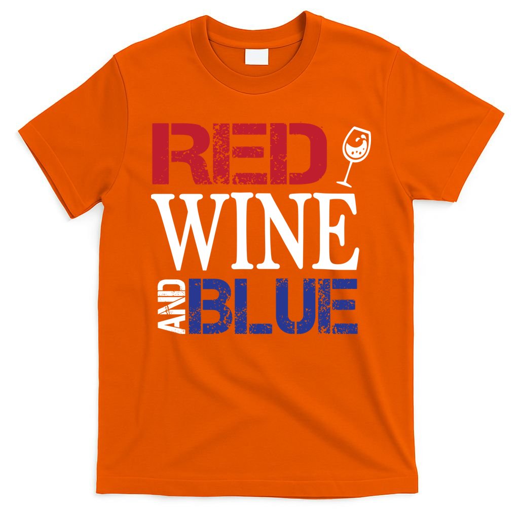 Red Wine and Blue USA Flag T-Shirt